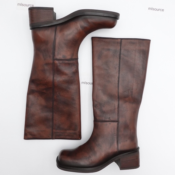 NEW Size 7 Women's Free People Dana Distressed Pull-On Leather Boots - Picture 7 of 16